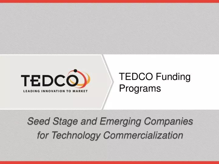 tedco funding programs