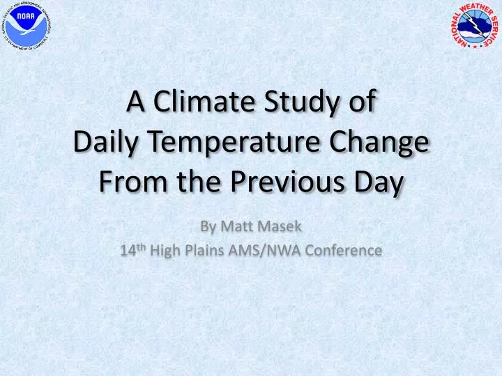 a climate study of daily temperature change from the previous day