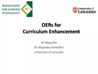 OERs for Curriculum Enhancement