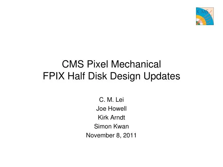 cms pixel mechanical fpix half disk design updates