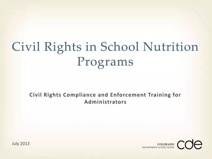 civil rights in school nutrition programs