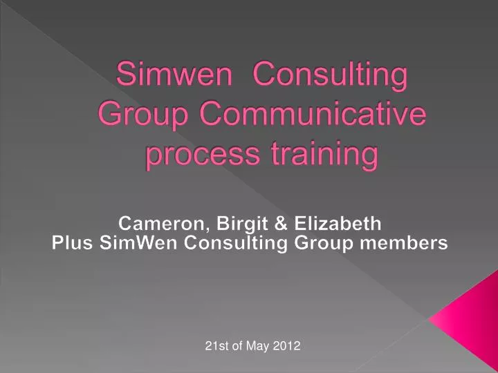 simwen consulting group communicative process training