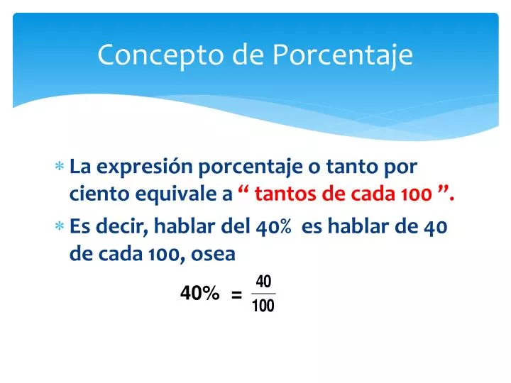 concepto de porcentaje