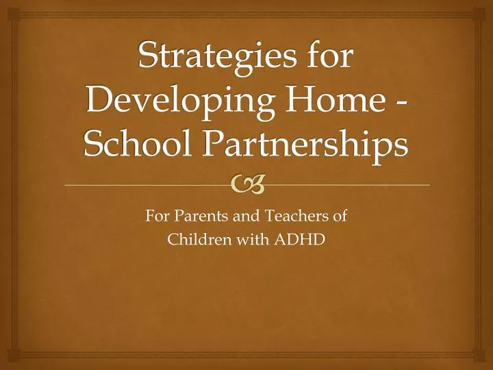 strategies for developing home school partnerships
