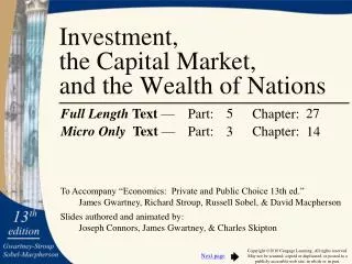 Investment, the Capital Market, and the Wealth of Nations