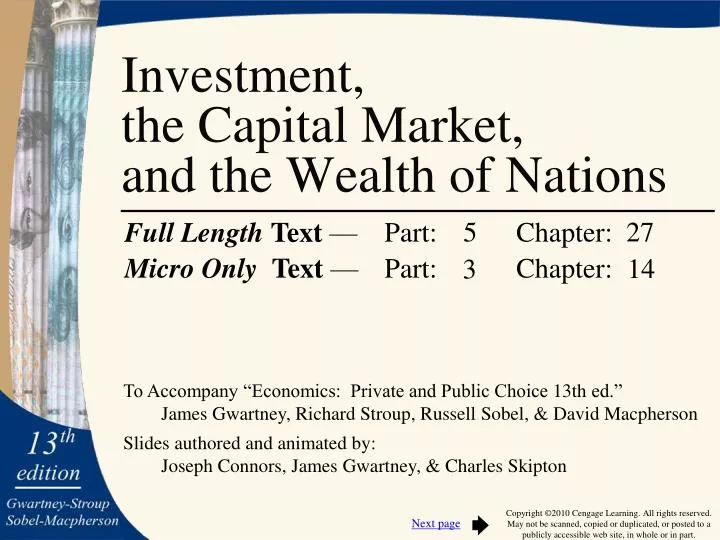 investment the capital market and the wealth of nations