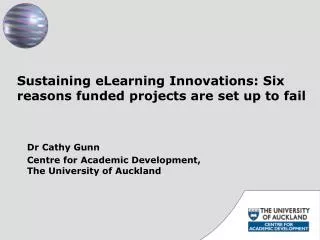 Sustaining eLearning Innovations: Six reasons funded projects are set up to fail