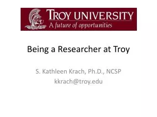 Being a Researcher at Troy