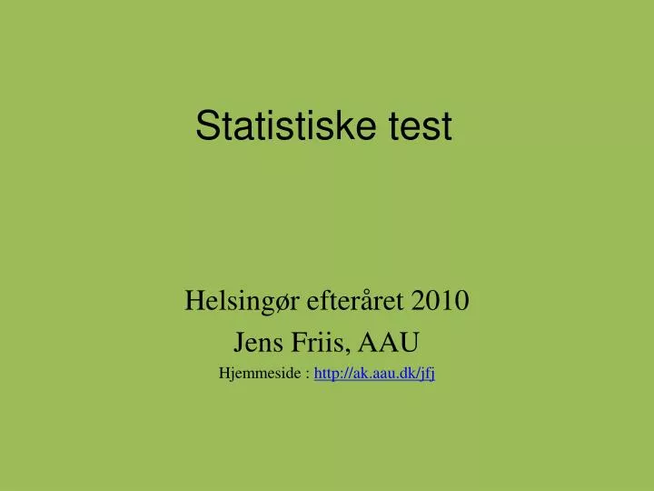 statistiske test