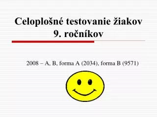 celoplo n testovanie iakov 9 ro n kov