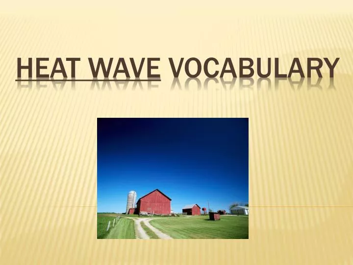 heat wave vocabulary