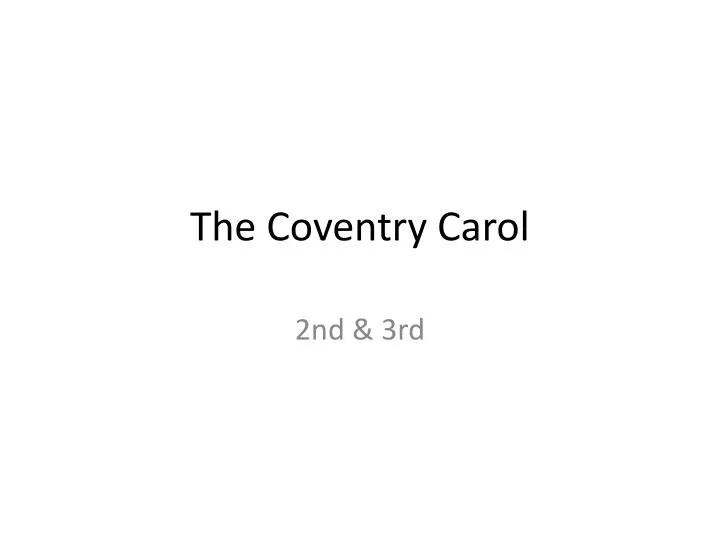 the coventry carol