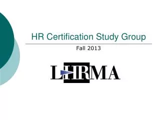 HR Certification Study Group