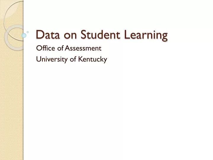 data on student learning