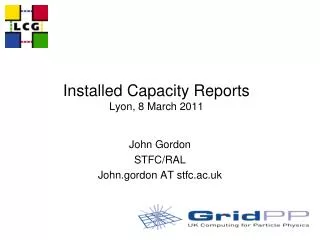 Installed Capacity Reports Lyon, 8 March 2011