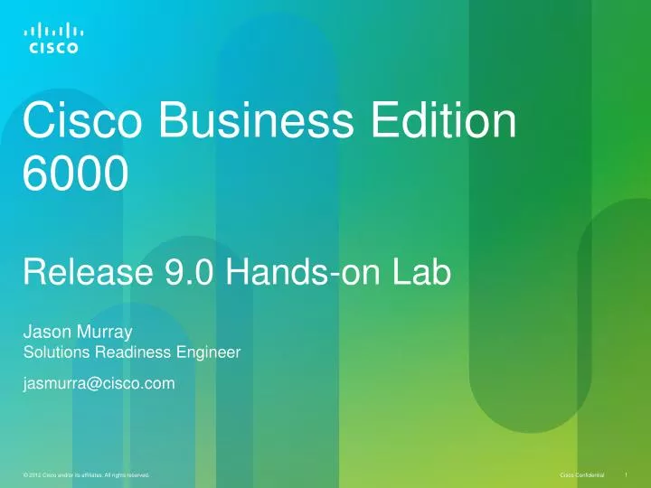 cisco business edition 6000 release 9 0 hands on lab