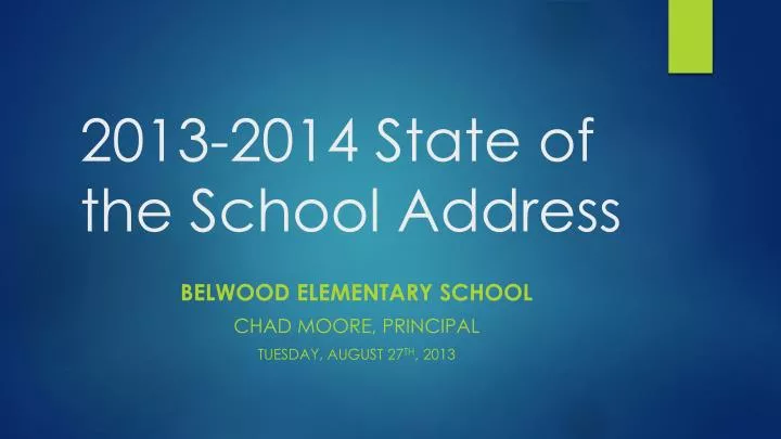2013 2014 state of the school address
