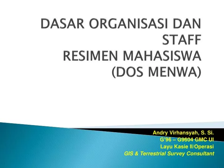 dasar organisasi dan staff resimen mahasiswa dos menwa