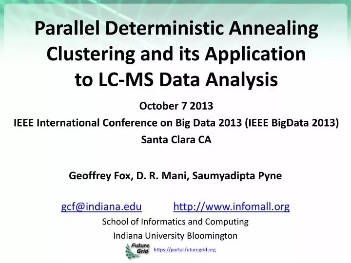 parallel deterministic annealing clustering and its application to lc ms data analysis