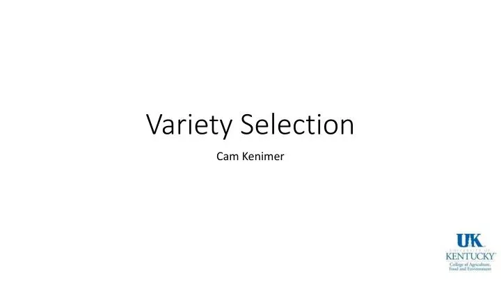 variety selection