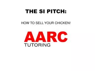 THE SI PITCH: HOW TO SELL YOUR CHICKEN!
