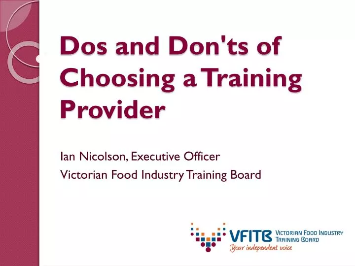 dos and don ts of choosing a training provider