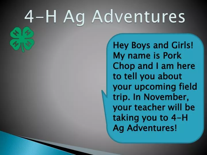 4 h ag adventures