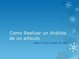como realizar un an lisis de un articulo
