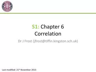 S1: Chapter 6 Correlation