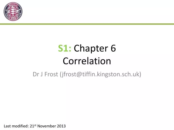 s1 chapter 6 correlation