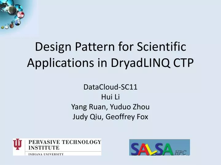 design pattern for scientific applications in dryadlinq ctp