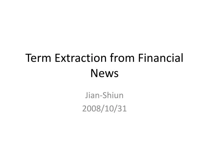 term extraction from financial news