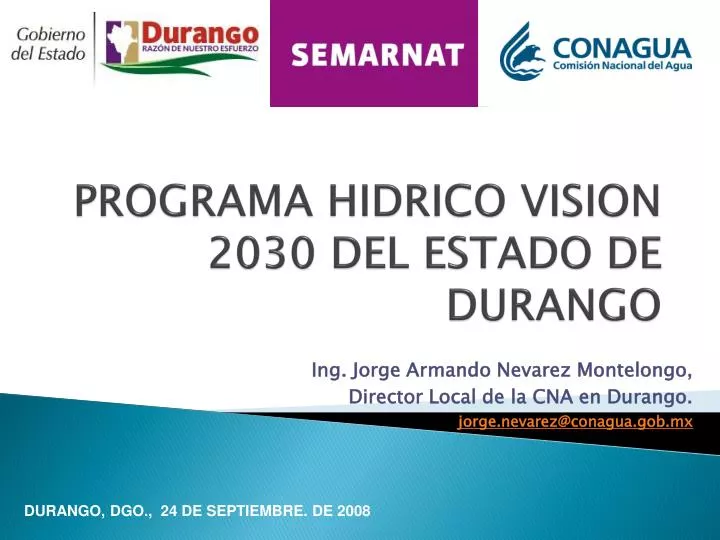 programa hidrico vision 2030 del estado de durango