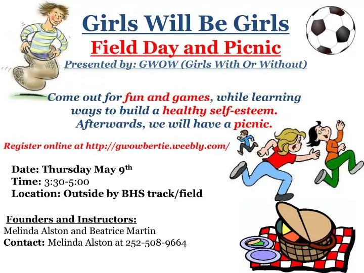 girls will be girls field day and picnic presented by gwow girls with or without