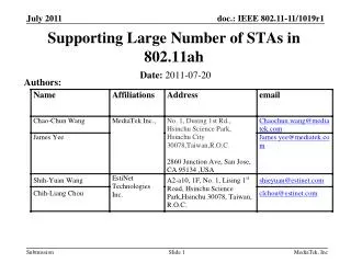 Supporting Large Number of STAs in 802.11ah