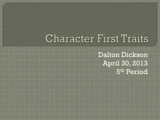 Character First Traits