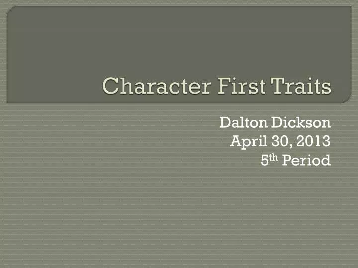 character first traits