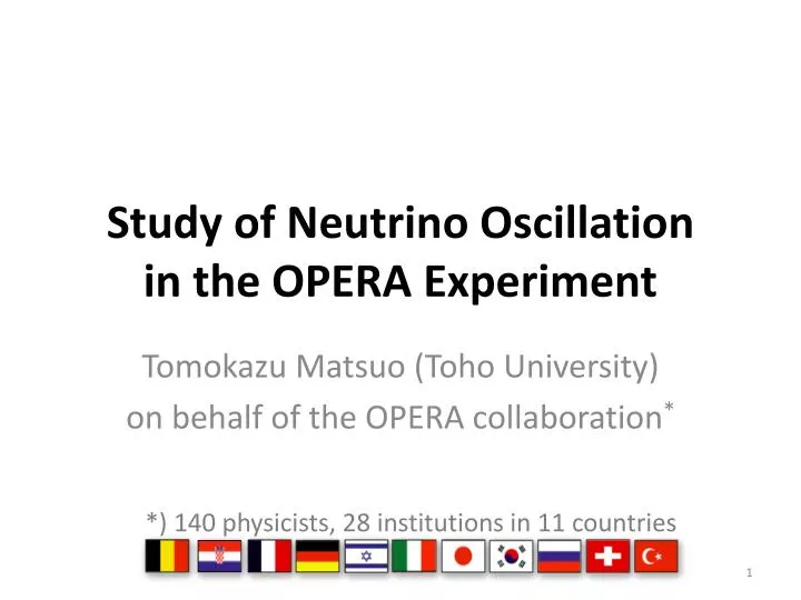 study of neutrino oscillation in the opera experiment