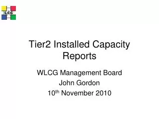 Tier2 Installed Capacity Reports