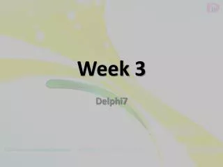 week 3
