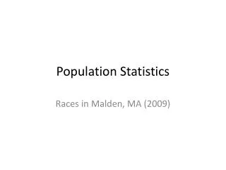 Population Statistics