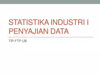 statistika industri i penyajian data