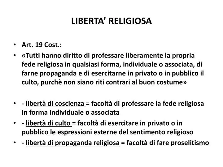 liberta religiosa