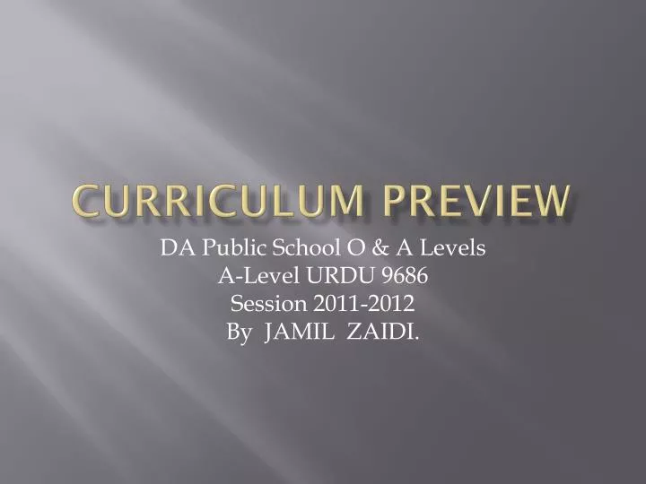 curriculum preview