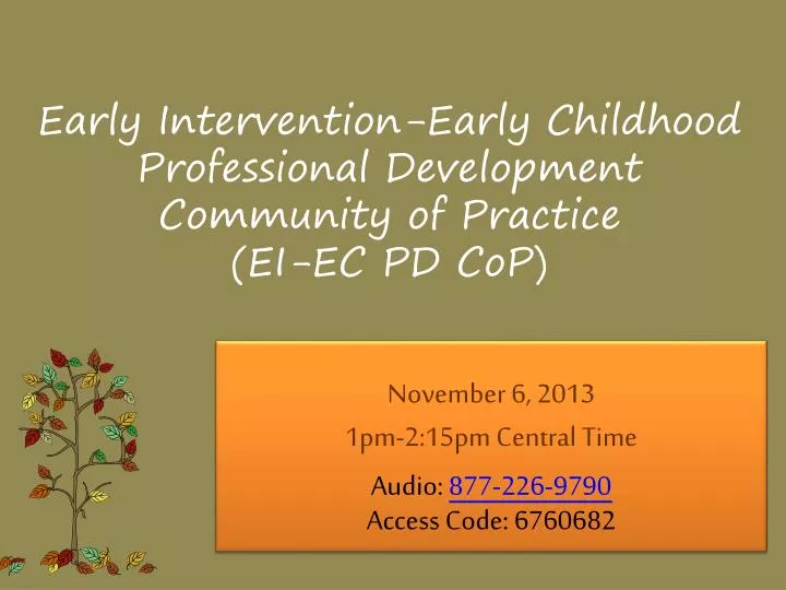 early intervention early childhood professional development community of practice ei ec pd cop