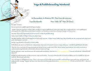 Yoga &amp; Paddleboarding Weekend