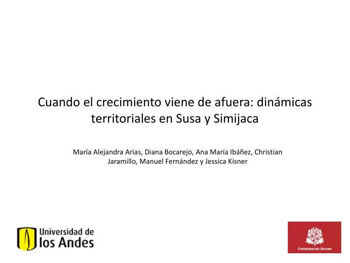 cuando el crecimiento viene de afuera din micas territoriales en susa y simijaca