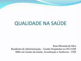 qualidade na sa de