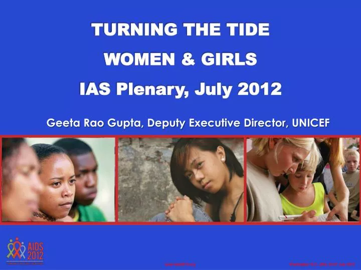 turning the tide women girls ias plenary july 2012