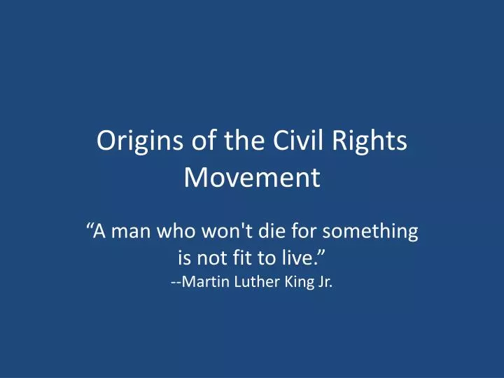origins of the civil rights movement